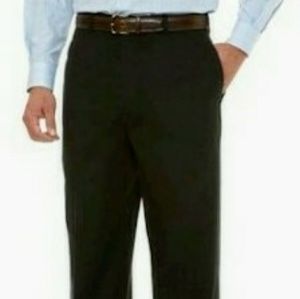 Savane Deep Dye Plain Front Cotton Pants in Navy